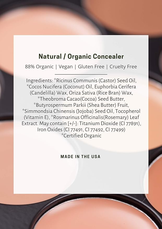 Mom's Secret 100% Natural Concealer, Organic, Vegan, Gluten Free, Cruelty Free, Made in the USA, 0.11 oz. (Erase 02)-VivaGrace Women