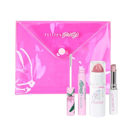 Petite 'n Pretty Makeup Set for Kids (Dream in Pink) - Makeup for Tweens & Teens - Featherlight Clear Mascara and Brow Gel, Multi Stick for Eyes & Cheeks, Lip Balm, Made in the USA-VivaGrace Women