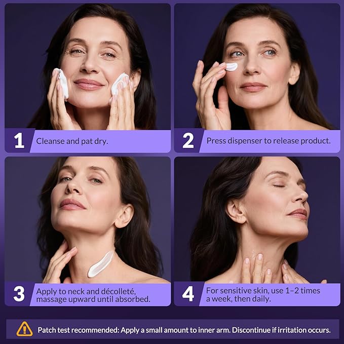 Neck Firming Cream, Wrinkle Cream for Women, Retinol Moisturizer with Collagen and Hyaluronic Acid for Neck, Face and Décolleté, 1.76 fl oz-VivaGrace Women