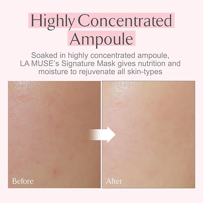 LA MUSE Coconut Gel Mask(Bio-Cellulose) | Intensive Lifting, Firming Care with Peptide for Elasticity | Deep Hydration Korean Face Mask, Instant Revitalizing & Cooling Effect | Korean Skincare, 5-Pack