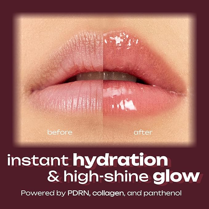 PDRN Tinted Lip Serum – High Gloss Ultra Hydrating Natural Glow, Non-Sticky Volumizing Color Glaze with Long-Lasting Shine, Nourishing Moisturizing Repair for Chapped Lips (0.34 oz)-VivaGrace Women