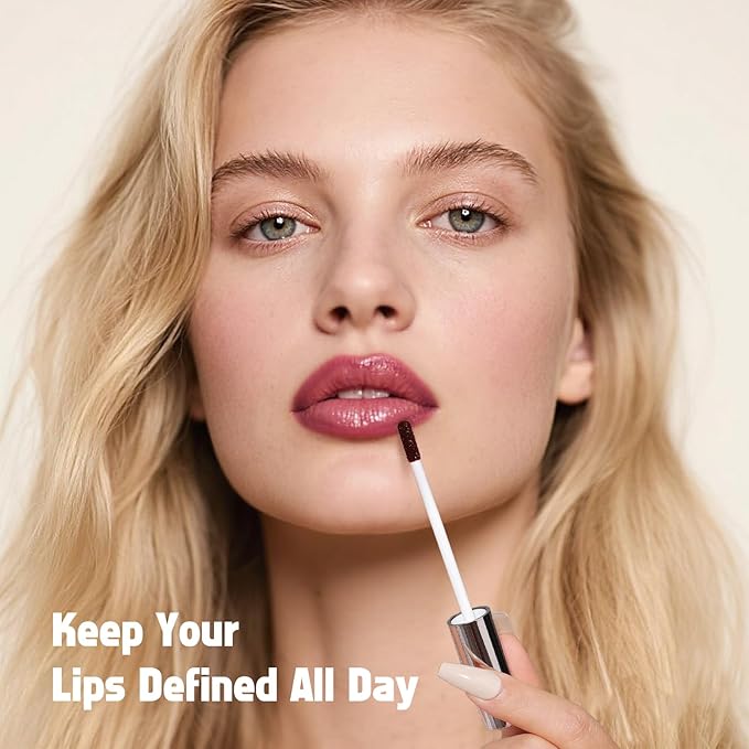 KIMUSE Peel Off Lip Liner Stain, Long Lasting Lip Tint Stain Peel Off, Waterproof, Transfer-Proof, Highly Pigmented Color Peel Off Lip Stain Liner, Matte Finish-VivaGrace Women