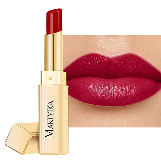 MAKI YIKA Moisture Burgundy Lipstick for Women Hydrate Lip Balm for Dry Cracked Lips Weightless Glossy Lip Color Juicy Finish,MA061 Red Tone-VivaGrace Women