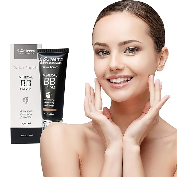 Bellaterra Cosmetics BB Cream - Tinted Moisturizer, Mineral Foundation Makeup, Light 102 | Skin Perfector, 1.69 oz-VivaGrace Women