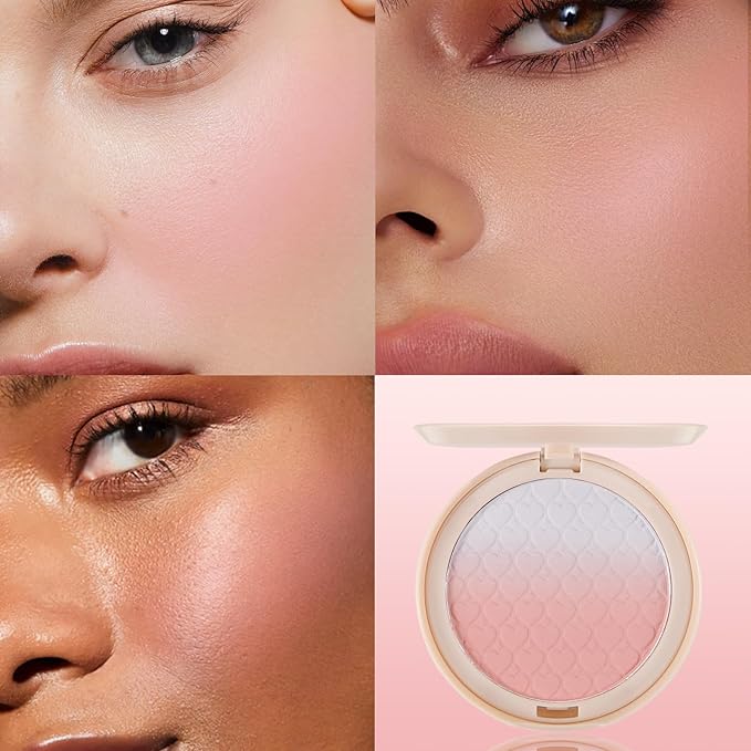 Gradient Matte Blush Palette, Blendable Blush Powder for Cheeks, Shape, Contour & Highlight Face for a Naturally Glowing Finish-VivaGrace Women