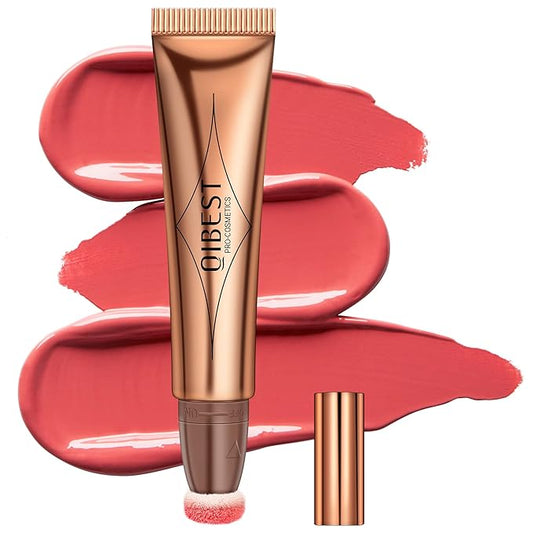 Mysense Liquid Blush Beauty Wand,Gel Cream Blush Stick with Sponge Tip,Blendable Smooth Face Shaping Blush Pen Matte Finish,Lightweight Long Lasting Face Makeup for Cheek Lip,#03 Blush Wand-Cheery Red-VivaGrace Women