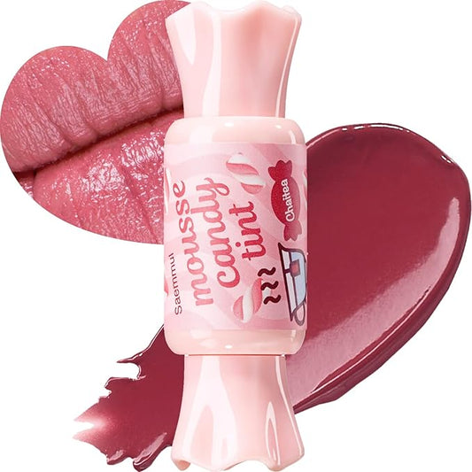 THESAEM Saemmul Mousse Candy Tint #6 Chaitea Mousse - High Pigment Matte Finish Long Lasting Lip Stain with Honey Extracts to Hydrate Lips - Weightless & Smudge-Proof, 0.3 fl.oz.-VivaGrace Women