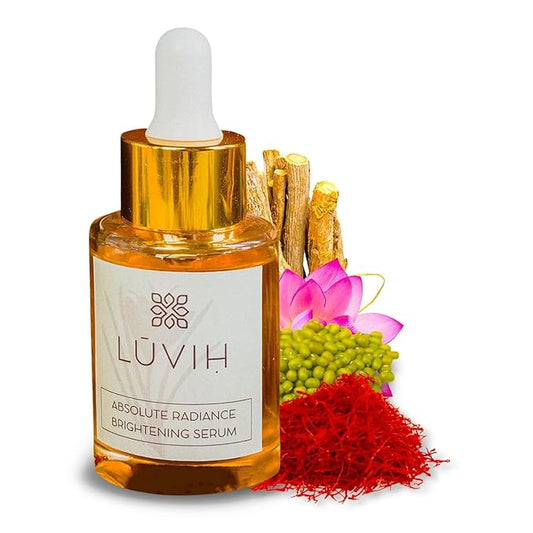 LUVIH Absolute Radiance Brightening Serum – Ayurvedic Dark Spot Corrector & Glow Serum for Women & Men – Nourishing Treatment for Dullness, Uneven Skin Tone & Sun-Stressed Skin – 30 mL-VivaGrace Women