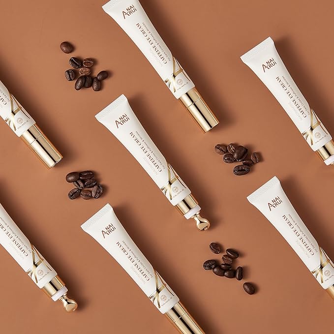 ANAI RUI Caffeine Eye Cream, Niacinamide Eye Cream for Dark Circles and Puffiness, Anti Aging & Friming Eye Cream with Eye Roller, Caffeine Under Eye Cream for Puffy Eyes, Bag Treatment 0.5 FL.OZ-VivaGrace Women