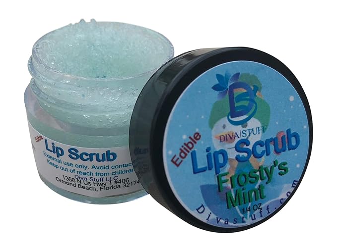 Diva Stuff Ultra Hydrating Lip Scrub for Soft Lips, Gentle Exfoliation, Moisturizer & Conditioner, Frosty's Mint – ¼ oz (Made in the USA)-VivaGrace Women