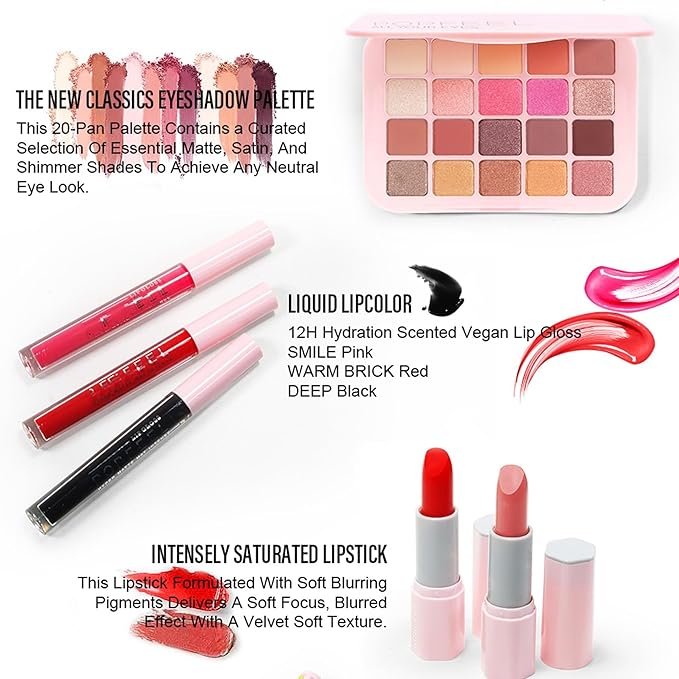 All In One Makeup Kit,Makeup Gift Set for Women Beginners,20 Colors Eyeshadow Palette, Lipstick, Eyebrow Pencil, Eyeliner & Mascara, Concealer Foundation Makeup Kit for Girls.-VivaGrace Women