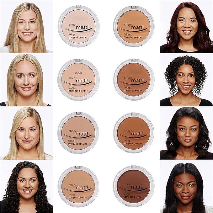 AQUAPURITY - PHOERA Sheer Matte Fixing Powder Makeup Base Fixer Setting Powder Foundation Fixing Compact Pressed Powder Long Lasting Make Up Fixer Skin Vitamin E Beauty Blender (204 Buff Beige…)-VivaGrace Women