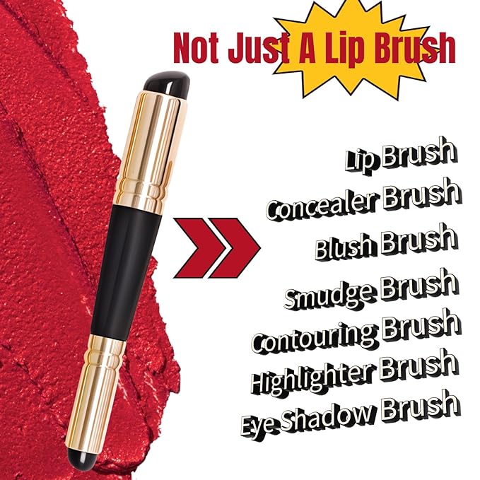 Dual Ended Silicone Lip Brush with Lid, Jelly-like Lip Makeup Brush, Versatile Makeup Applicator for Lips, Concealer, Contour, Blush, Bronzer, and Eyes, 1 count-VivaGrace Women