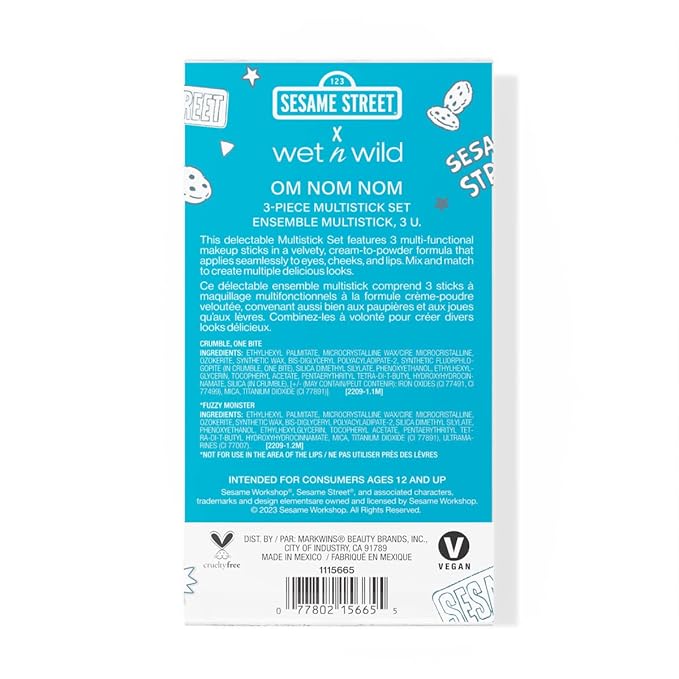 wet n wild x Sesame Street, Om Nom Nom 3-Piece Multi-Stick Kit-VivaGrace Women