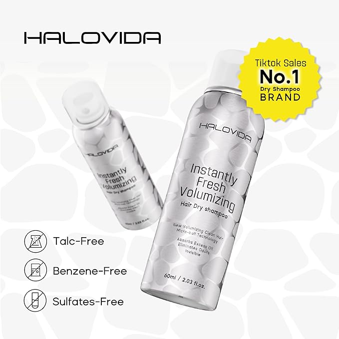 Dry Shampoo for Women, Travel Size Dry Shampoo Spray for Dark Hair Leaves No White Residue, Absorb Oils, Volumizing & Refresh Hair for 72 Hours, 2.03 Fl Oz-VivaGrace Women