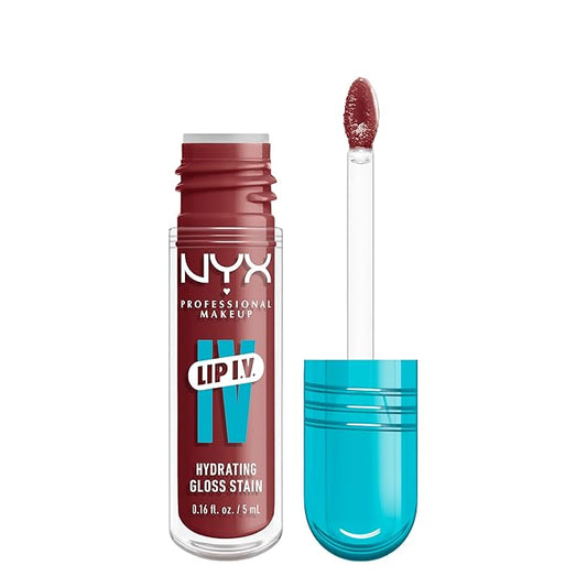 NYX PROFESSIONAL MAKEUP Lip IV Hydrating Glossy Lip Stain with 12HR Hydration - Drippin In Rose (Pink)-VivaGrace Women