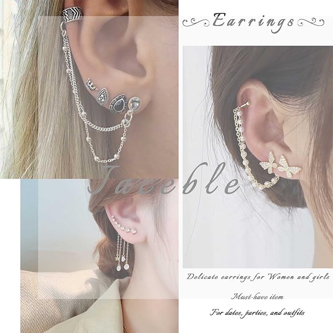 Vintage Pearl Earrings Long Pearl Stud Earrings Boho Gold Pearl Pendant Earrings Big Pearl Dangling Earrings Jewelry for Women and Girls-VivaGrace Women