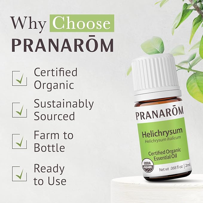 Pranarom USDA Certified Organic Helichrysum Essential Oil (2ml), 100% Pure Natural Therapeutic Grade for Skincare, Lotions, Aromatherapy, Diffusion, and Wellness-VivaGrace Women