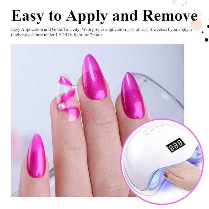 Imtiti Pearl Gel Nail Polish, 1 Pcs 15ml Coral Violet Pink Color Soak Off LED Long-Lasting Nail Gel Polish Nail Art Starter Manicure Salon DIY at Home, 0.5 Fluid Ounces