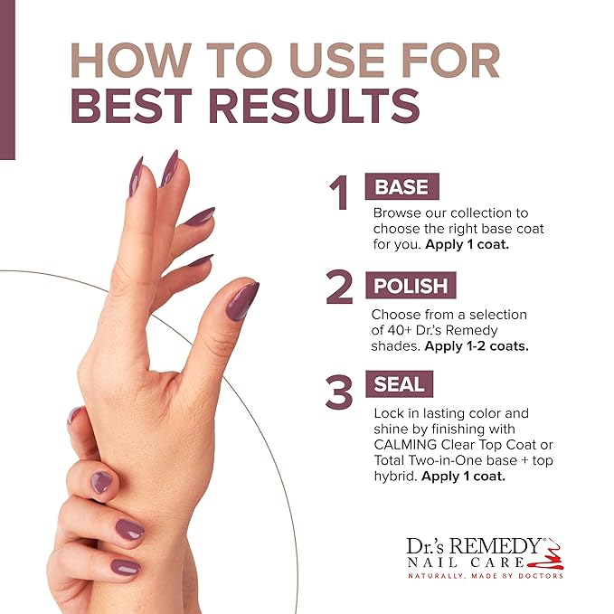 Dr’s Remedy Enriched Nail Polish: Non Toxic, All Natural, and Organic - Doctor Formulated: Strengthens, Restores, Heals, and Protects '24-Free' - MINDFUL Mulberry