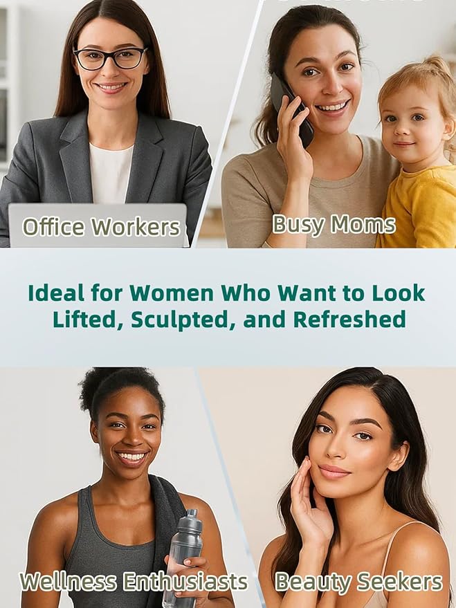 Lymphatic Contour Face Brush – Face Massager for Lymphatic Drainage, Double Chin Reducer, and Facial Sculpting – Gentle Vibrating Lymphatic Drainage Tool for Jawline & Puffiness - Green-VivaGrace Women