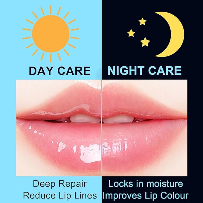 3Pcs Lip Balm Honey Pot with Stick, Honey Strawberry Apple Moisturizing and Hydrating Sleeping Lip Mask, Day and Night Repair and Care, Improve Lip Color, Reduce Lip Lines (SET B)-VivaGrace Women