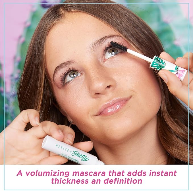 Petite 'n Pretty Eye Makeup Set for Kids - Makeup for Tweens & Teens - Fully Feathered Volumizing Mascara, Eyeliner, Made in the USA, w/Gift Bag-VivaGrace Women