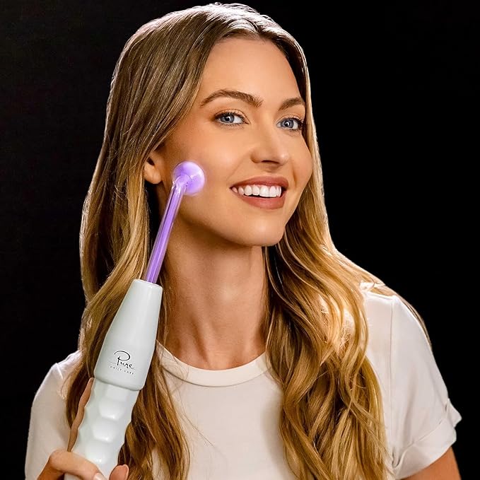 NuDerma Clinical Skin Therapy Wand - Portable Skin Therapy Machine w 6 Fusion Neon + Argon Wands – Anti Aging - Clarifying - Skin Tightening & Radiance - Wrinkle Reducing-VivaGrace Women