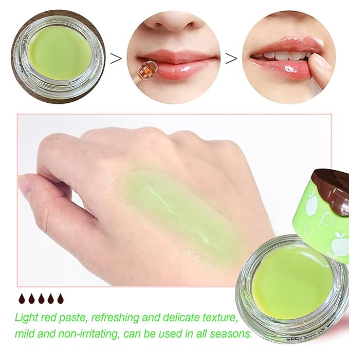 1PCS Bee Lip Balm Honey Lip Balm,Exfoliating Honey Pot Lip Balm Sleeping Lip Mask with Brush, Hydrating & Prevention Dry and Cracked, Lip Scrubs Exfoliator & Moisturizer-VivaGrace Women