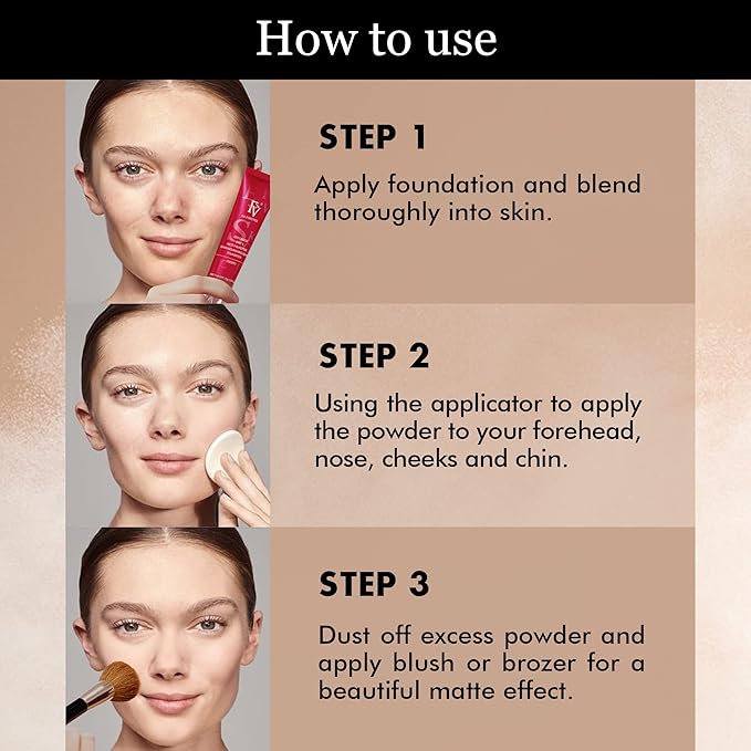 FV Talc-Free Medium Coverage Pressed Powder, Long-Lasting, Oil Control Matte Finish, Translucent Foundation Powder for Light, Medium & Tan Skin Tones, 0.28 Oz, Translucent-VivaGrace Women