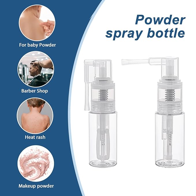 2 Pcs Empty Powder Spray Bottle, Cake Glitter Spray Bottle, Makeup Powder Spray Bottle, Barber Spray Bottle, Dry Powder Spray Bottle for Makeup Powder, Dusting, Glitter, Dry Cleaning Powder, Crafts-VivaGrace Women