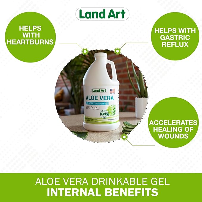 Organic Aloe Vera Drinkable Gel for Heartburn & Acid Reflux Relief - 99.7% Pure - Cold-Processed - Improves Digestive Health - Soothing and Natural - Vegan & Gluten-Free - 64 fl oz (Pack of 2)-VivaGrace Women
