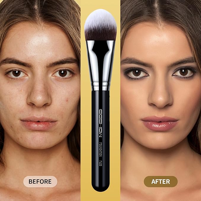 EIGSHOW Flat Foundation Brush, Large Face Makeup Brush with Soft Dense Synthetic Bristles for Blending Liquid Cream Powder (F628)-VivaGrace Women