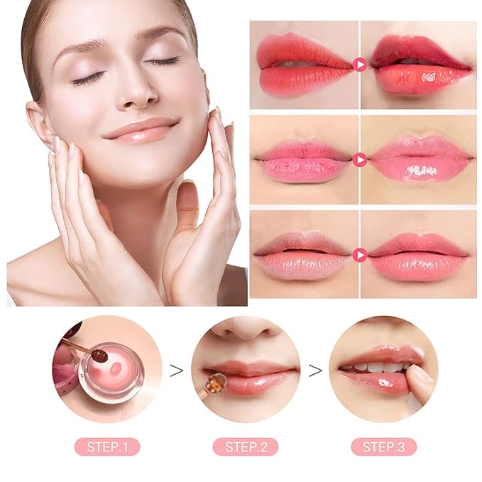 2PCS Bee Lip Balm Lip Balm Honey Pot, Strawberry Sleeping Lip Mask,Moisturizing Lip Balm with Stick,Hydrating & Prevention Dry and Cracked Lip Scrubs Exfoliator Lip Care Products(Strawberry)-VivaGrace Women