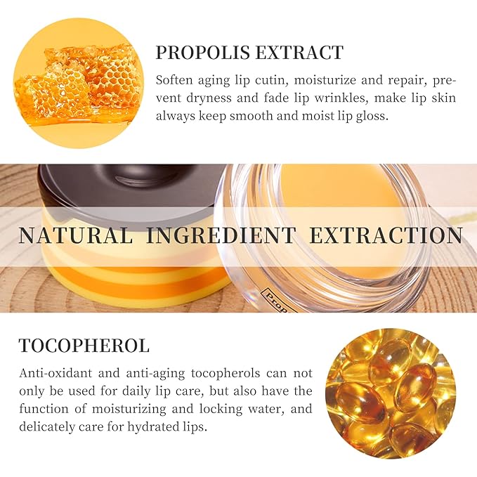 2 PCS Bee Honey Lip Balm Honey Pot, Bee Honey Lip Mask, Reduces Lip Lines, Hydrate & Moisturizing Lip Skin Care, Prevention Dry Cracked Lips, Bee Honey Lip Balm for Lip Repair Treatment-VivaGrace Women