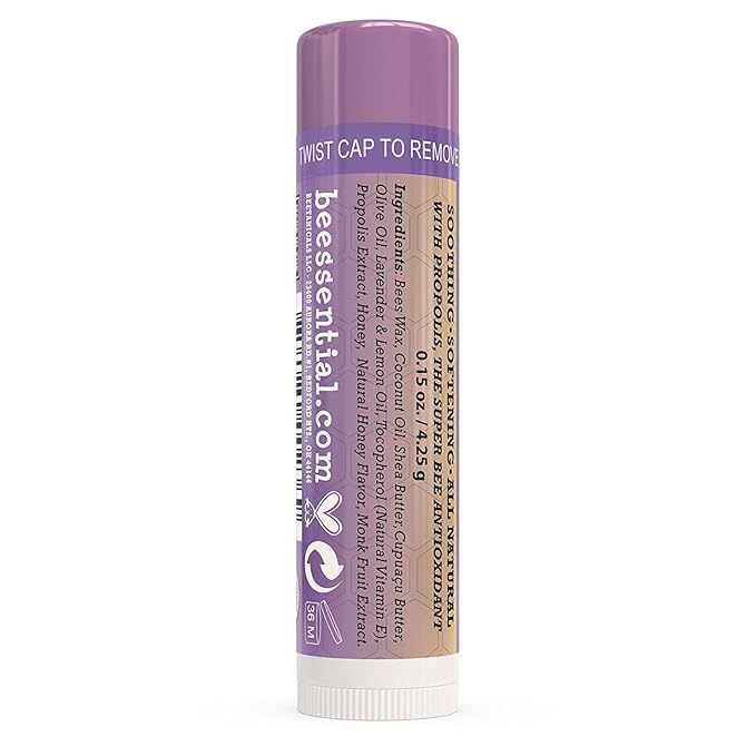 Beessential Natural Bulk Lip Balm, Lavender, 18 Pack | For Men, Women, and Children. Great for Gifts, Showers, & More-VivaGrace Women