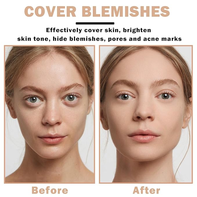 NVLEPTAP Airbrush Foundation Makeup Spray Silky Lightweight Full Coverage Foundation Face Air Cushion Foundation Set with Soft Makeup Brush - 03 Nude-VivaGrace Women