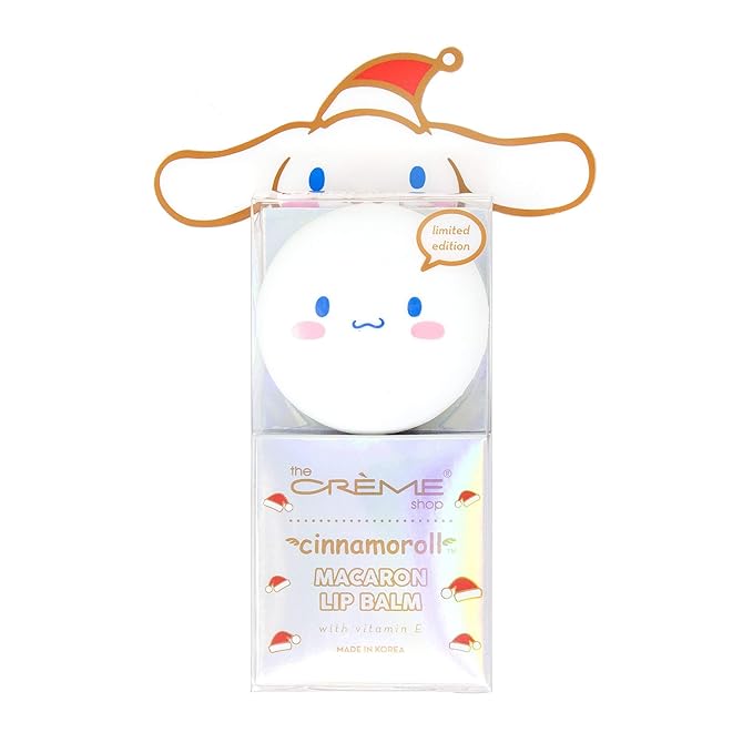 The Crème Shop x Sanrio Hello Kitty Macaron Lip Balm Korean Cute Scented Pocket Portable Soothing Advanced Must-Have on-the-go (Cinnamoroll Peppermint Cocoa)-VivaGrace Women