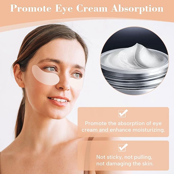 Under Eye Patches - 2 Pairs Reusable Sustainable Silicone Eye Patches, Plump Fine Lines and Wrinkles, Boost Hydration, with Metal Eye Cream Applicator-VivaGrace Women