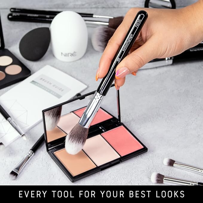 Niré Beauty 15piece Award Winning Professional Makeup Brush Set: Vegan Makeup Brushes with Case, Makeup Sponge, Brush Cleaner, Guide, Gift Box-VivaGrace Women