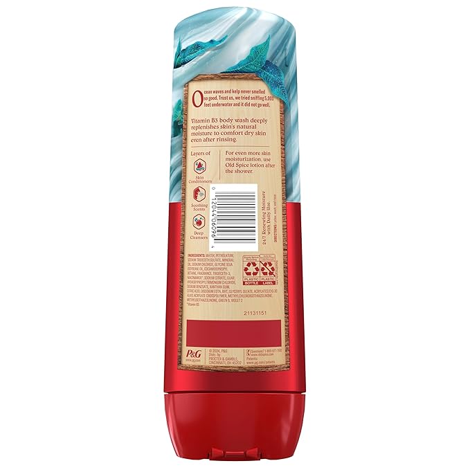 Old Spice Body Wash GentleMan’s Super Hydration for Men, 24/7 Renewing Moisture, Gentle on Skin with Skin Conditioners, Deep Sea with Ocean Waves + Kelp Scent, 20 oz-VivaGrace Women