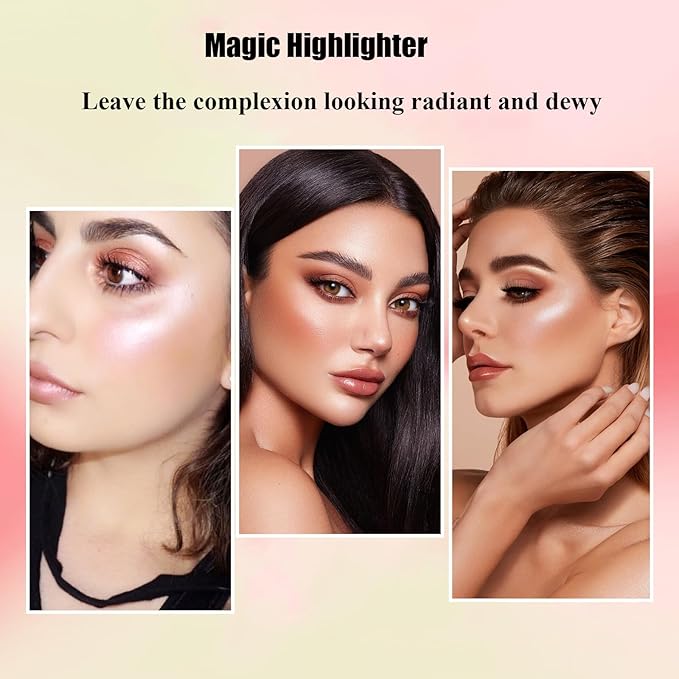 Blush Stick, Cream Blush Stick for Cheeks & Lips, Blendable Long-Lasting Multi-Use Contour Stick & Highlighter Makeup (#6 HIGHLIGHT)-VivaGrace Women