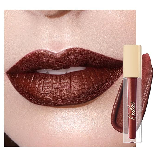 Oulac Matte Liquid Brown Lipstick for Women, Long Lasting Lipstick Waterproof Lip Stain, No Transfer, Creamy High Pigmented Formula with Rose Oil, Vegan & Cruelty-Free,Brown M03-VivaGrace Women