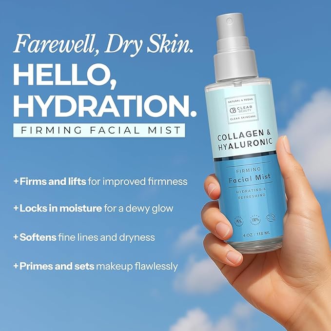 Hyaluronic Acid & Collagen Face Mist - Dermatologist Tested, Moisturizes & Tones Skin, Anti-Aging, Natural Ingredients, Cruelty-Free Korean Skin Care - All Skin Types - 4 OZ (2 Pack)-VivaGrace Women
