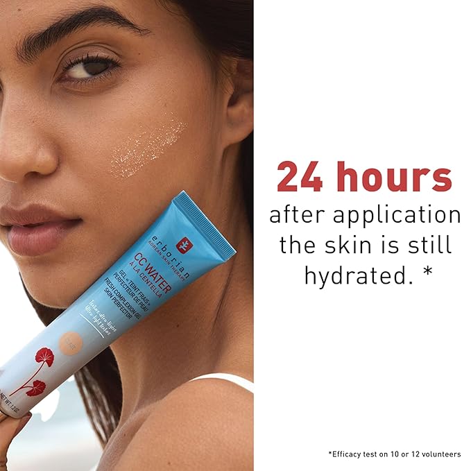 Erborian CC Water with Hyaluronic Acid, Doré - Ultra-Light Aqua Gel Color Corrector with Centella Asiatica & Hyaluronic Acid - Plump, Softer & Hydrated Skin - Korean Skincare Skin Perfector - 1.3 Oz-VivaGrace Women