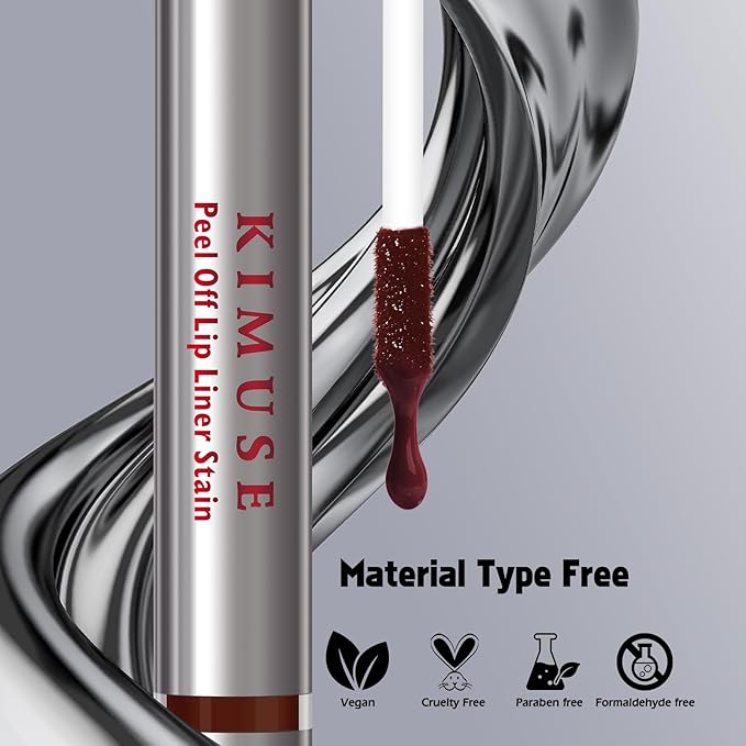 KIMUSE Peel Off Lip Liner Stain, Long Lasting Lip Tint Stain Peel Off, Waterproof, Transfer-Proof, Highly Pigmented Color Peel Off Lip Stain Liner, Matte Finish-VivaGrace Women