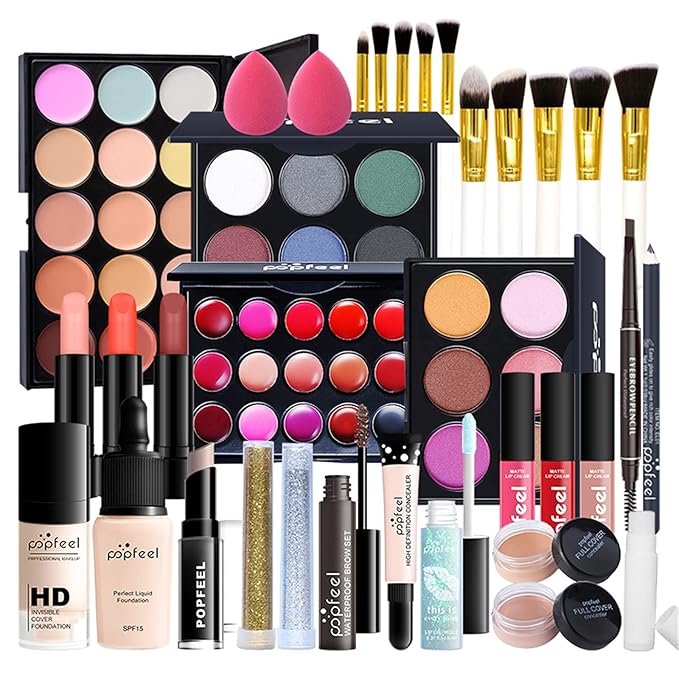 Multi-purpose Makeup Kit All-in-One Makeup Gift Set Colours Mix Eyeshadow Concealer Lip Gloss Pressed Powder and Powder Blusher Cosmetic Makeup Palette Set Kit #094-VivaGrace Women