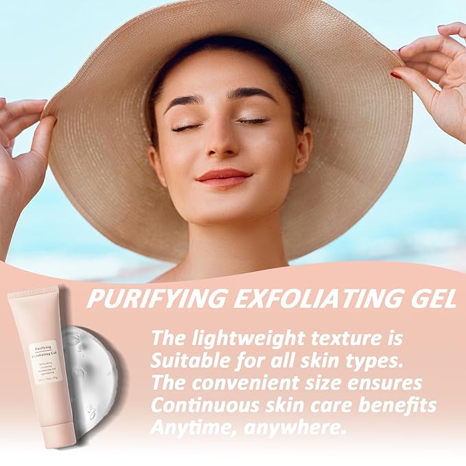 Purifying Exfoliating Gel, Purifying Enzymes Exfoliating Gel, Facial Exfoliator Cleanser, Gentle Facial Cleanser for All Skin Types