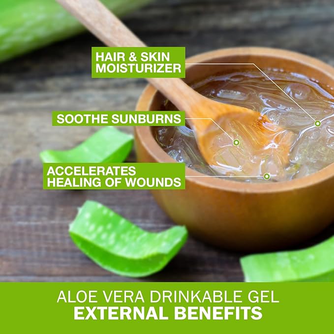 Pure Aloe Vera Drinkable Gel - Orange Tangerine Flavored - Cold-Processed Inner Filet - from Organic Fresh Leaves from Texas - for Heartburn Relief - Acid Reflux - 64 fl oz-VivaGrace Women