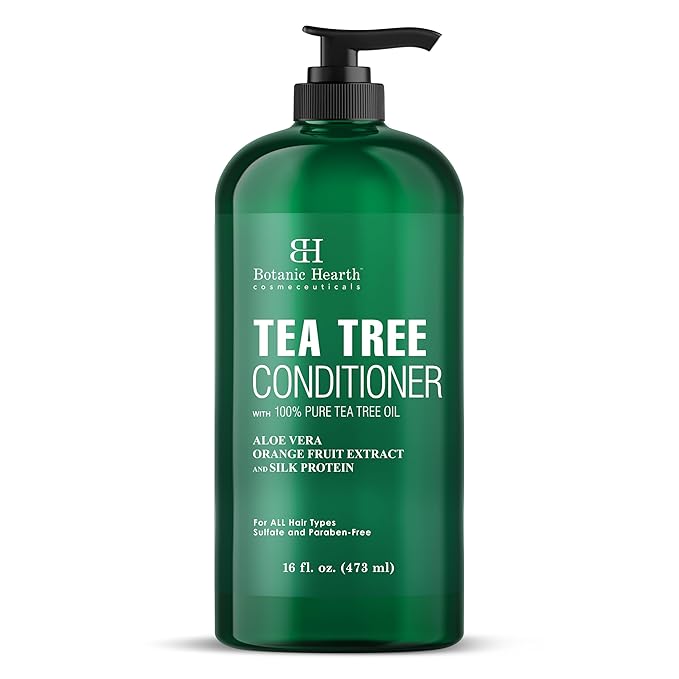 Botanic Hearth Tea Tree Conditioner | For All Hair Types | Fights Dandruff & Dry Scalp | With Vitamin C, Peppermint Oil, Rosemary Oil & Lavender Oil | Sulphate & Paraben Free | 16 fl oz-VivaGrace Women
